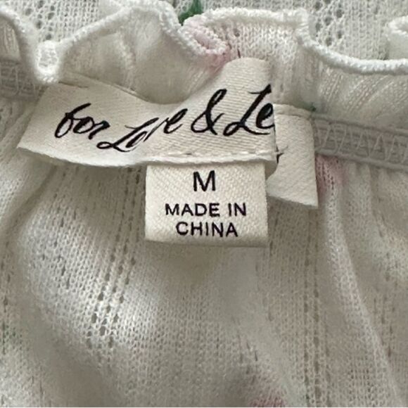 For Love & Lemons Women’s Size M White Pink Floral Blossom Pointelle Sli… - Picture 5 of 7